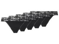 esmara Set van 5 dames strings (Zwart, L (44/46)) - thumbnail