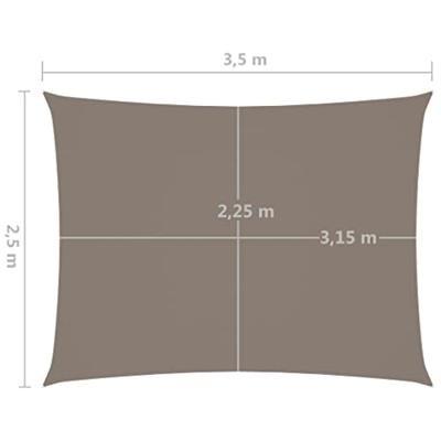 VidaXL Zonnescherm rechthoekig 2,5x3,5 m oxford stof taupe