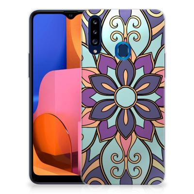 Samsung Galaxy A20s | TPU Case | Purple Flower