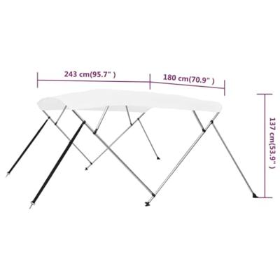 VidaXL Biminitop 4-boogs 243x180x137 cm wit