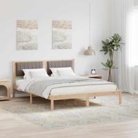 Bedframe met Gevoerd Hoofdgedeelte Taupe 150 x 200 cm - thumbnail