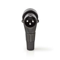 XLR-Connector | XLR 3-pins male haaks | Zwart - thumbnail
