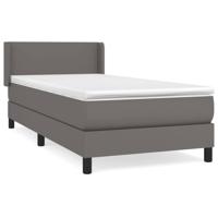 Boxspring met matras kunstleer grijs 90x200 cm - thumbnail