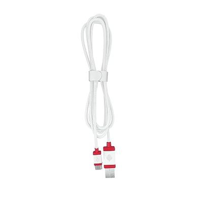 CHERRY USB CABLE 1.5, gevlochten USB-C naar USB-A kabel, voor opladen en gegevensoverdracht, voor toetsenbord, muis, smartphone, tablet en meer, 1,5 m lang, wit