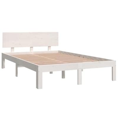 Bedframe massief hout wit 120x190 cm