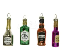 Kerstornament Drankflesjes Multicolor 4st - thumbnail