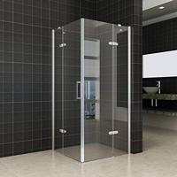 Douchecabine Wiesbaden hoek instap 2 deuren 90x90cm 8mm NANO coating - thumbnail