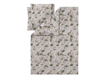 LIVARNO Satijnen dekbedovertrek 240 x 220 cm (Bloemen/beige)