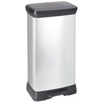 Curver Deco bin metalics 240643 Afvalbak 50 l (b x h x d) 390 x 720 x 290 mm Zilver, Zwart 1 stuk(s) - thumbnail