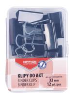 OFFICE products foldbackclip, zwart, 32 mm, plastic doos van 12 stuks - thumbnail