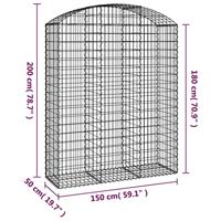 Schanskorf gewelfd 150x50x180/200 cm gegalvaniseerd ijzer - thumbnail