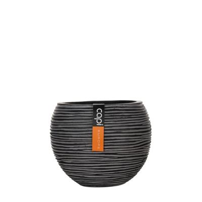 Vaas bol Rib 23x19 Zwart Capi Europe - Capi europe