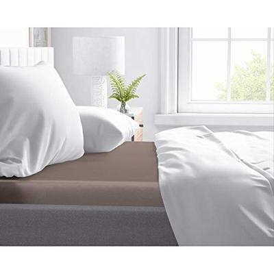 Primaviera Deluxe Topper Satijn Hoeslaken Taupe 90 x 220 cm