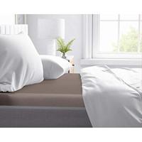 Primaviera Deluxe Topper Satijn Hoeslaken Taupe 90 x 220 cm - thumbnail