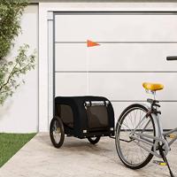 Hondenfietstrailer oxford stof en ijzer zwart - thumbnail