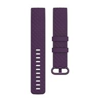 Fitbit Charge 3 & 4 siliconen diamant pattern bandje - Maat: Small - Donker paars - thumbnail