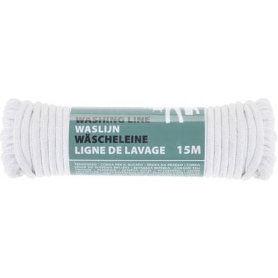 Waslijn Polyester 15M Wit