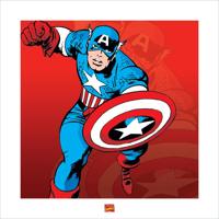 Kunstdruk Captain America - Marvel Comics 40x40cm - thumbnail