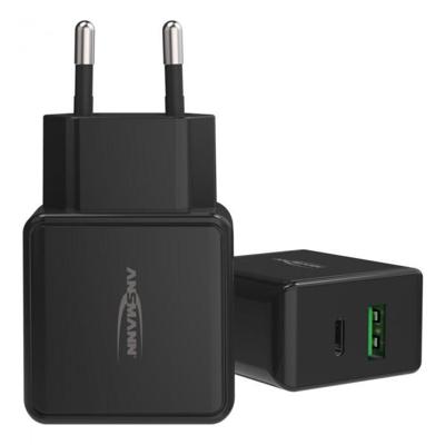 Ansmann HomeCharger HC218PD USB-oplader 18 W 1x USB-A, 1x USB-C USB PD Zwart Binnen