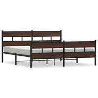 Bedframe zonder matras metaal bruin eikenkleurig 200x200 cm - thumbnail