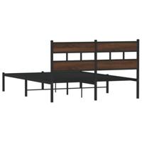 Bedframe met hoofdbord zonder matras bruin eiken 140x190 cm - thumbnail