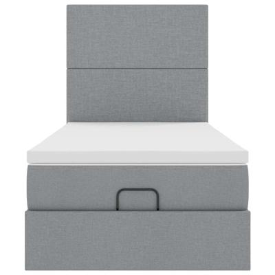 Ottoman bed met matras 180x200cm stof lichtgrijs