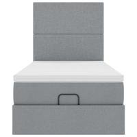 Ottoman bed met matras 90x190cm stof lichtgrijs - thumbnail