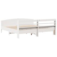 Bedframe zonder matras massief grenenhout wit 180x200 cm - thumbnail