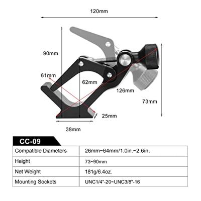 Sunwayfoto Universele verrekijkerklem met Arca-swiss profiel (CC-09)