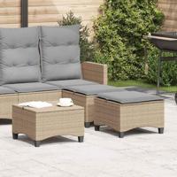 Tuinkrukken met kussens 2 st 55x55x36 cm poly rattan beige - thumbnail