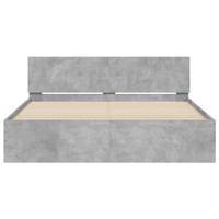 Bedframe met hoofdeinde betongrijs 150x200 cm - thumbnail