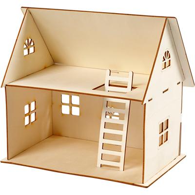 Creativ Company Diy poppenhuis, h: 25 cm, afm 18x27 cm, 1 stuk Creativ Company Diy poppenhuis, h: 25 cm, afm 18x27 cm, 1 stuk