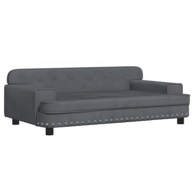 VidaXL Hondenmand 90x53x30 cm fluweel donkergrijs