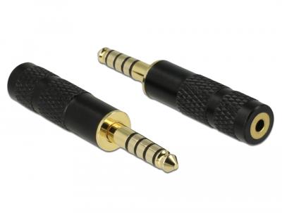 DeLOCK 5-pins stereo 4,4 mm male jack naar 4-pins stereo 2,5 mm female jack adapter