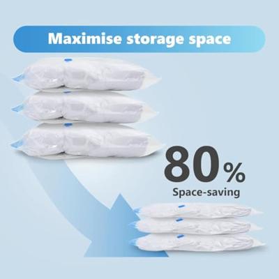 VidaXL Opslagzakken met opslag 5 pcs transparant en blauw 80 x 60 cm VidaXL Opslagzakken met opslag 5 pcs transparant en blauw 80 x 60 cm