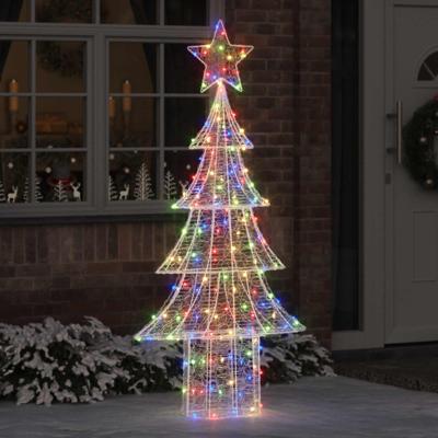 VidaXL Kerstboom met 240 led multikleur 180 cm acryl