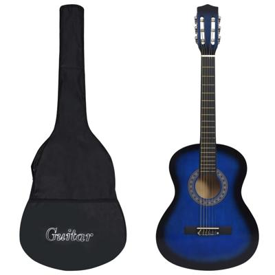 VidaXL Gitaar klassiek beginner met tas 3/4 36" blauw VidaXL Gitaar klassiek beginner met tas 3/4 36" blauw