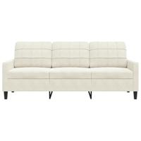 Driezitsbank 180 cm fluweel crmekleurig - thumbnail