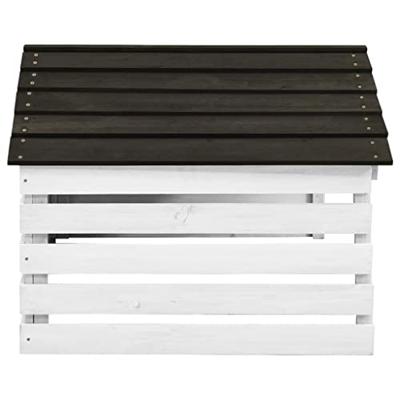 VidaXL Overkapping voor grasmaaier 78x74x54 cm vurenhout zwart en wit
