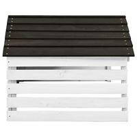 Overkapping voor grasmaaier 78x74x54 cm vurenhout zwart en wit - thumbnail