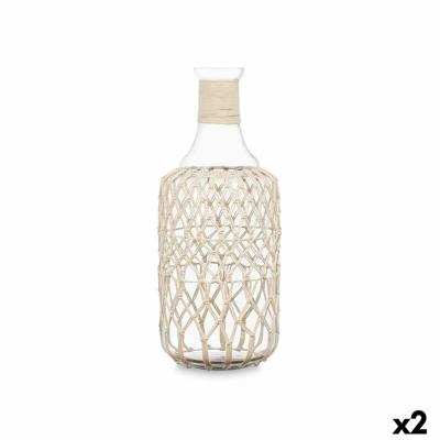 Decoratieve fles Gift Decor Wit Transparant 20 x 48 x 20 cm 19 x 48 cm Decoratief (2 Stuks)