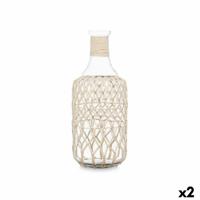 Decoratieve fles Gift Decor Wit Transparant 20 x 48 x 20 cm 19 x 48 cm Decoratief (2 Stuks) - thumbnail