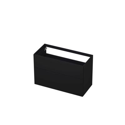 INK - Onderkast 2 Laden Push To Open 65cm Gelakt - 1000x450x650 Mm - Mat Zwart