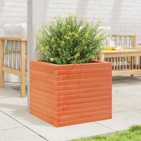 Plantenbak 50x50x45,5 cm massief grenenhout wasbruin - thumbnail
