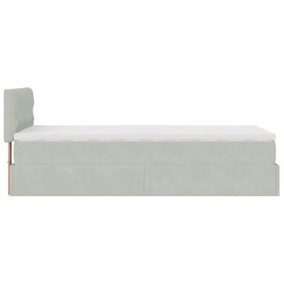 Ottoman bed met matras en LED's 80x200cm fluweel lichtgrijs