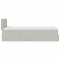 Ottoman bed met matras en LED's 80x200cm fluweel lichtgrijs - thumbnail