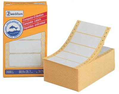 Etiket avery 3615 88.9x35.7mm 1-baans wit 4000st