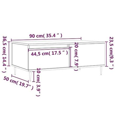 Salontafel 90x50x36,5 cm bewerkt hout zwart