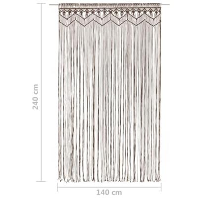 VidaXL Gordijn macramé 140x240 cm katoen taupe