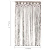 VidaXL Gordijn macramé 140x240 cm katoen taupe - thumbnail